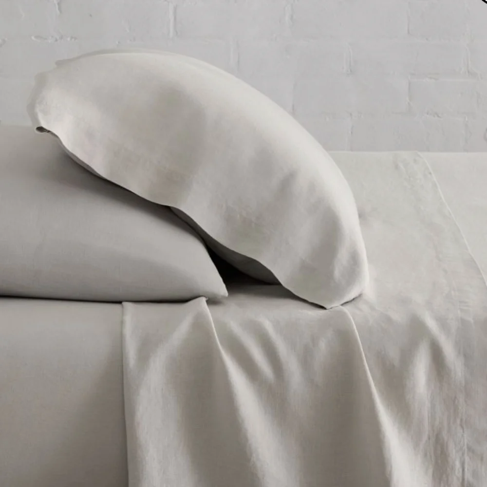 ❤️BUY 2 GET 1 FREE West Elm European Flax Linen,Full,Retail $269.00,Frost Grey
